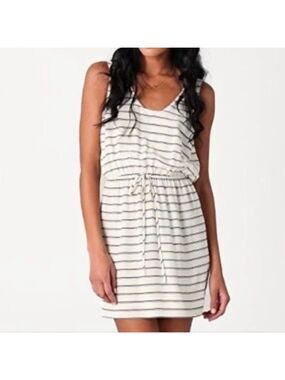 Joie 100% Silk Navy blue striped dress Nwot Sz 4